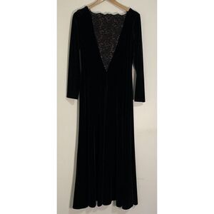 Jeffrey and Dara Evenings by Tom Barra Black Lace and Velvet Gown